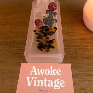 Tortoise Acetate and Seed bead earrings